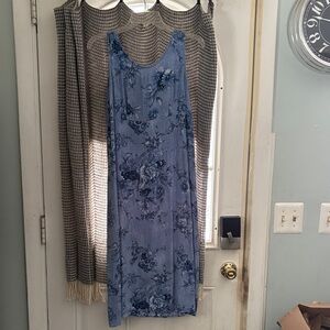 Dress Barn Asymmetrical Dress in Blue Floral